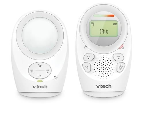 VTech DM1211 Audio Baby Monitor, Long range,Baby monitor with 2-way talk, Noise Level Display, Temperature Sensor, Soothing Sounds, Parent Unit Belt Clip