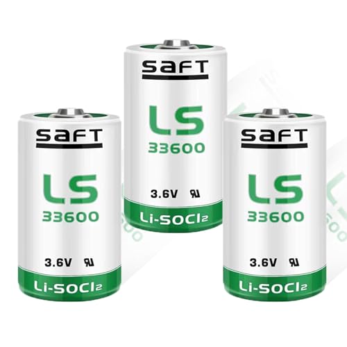HDSBFCWYGG ?3 Pack? for Saft LS33600 LS 33600 3.6V Battery 17000mAh LS33600 D Size 3.6V Lithium Thionyl Chloride Battery