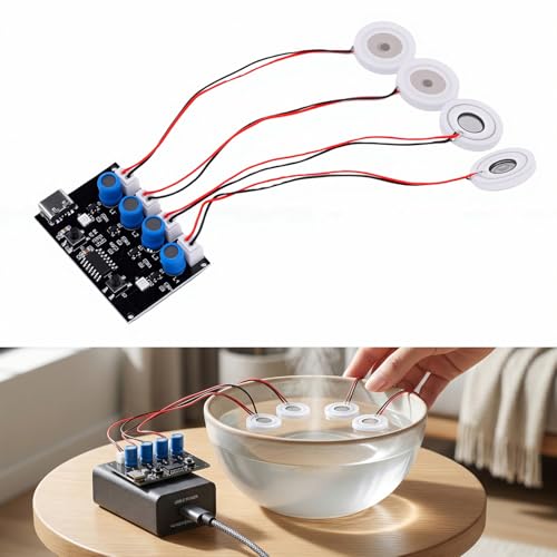 Yechiry Humidifier Module, Plastic Adjustable Mist Stable Output Easy Installation Lightweight with Driver Circuit Board & Complete Mounting Accessories for DIY Household Appliance. - Thumbnail 2