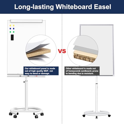 Image of TSJ OFFICE Rolling Whiteboard Standing - 40 x 26 Inches Mobile White Board