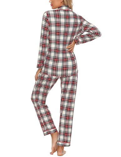 Image of Pjmlifecoco Pajamas Set Long Sleeve Womens Button Down Sleepwear Two Piece Nightwear Soft Pj Lounge Sets S-XXL
