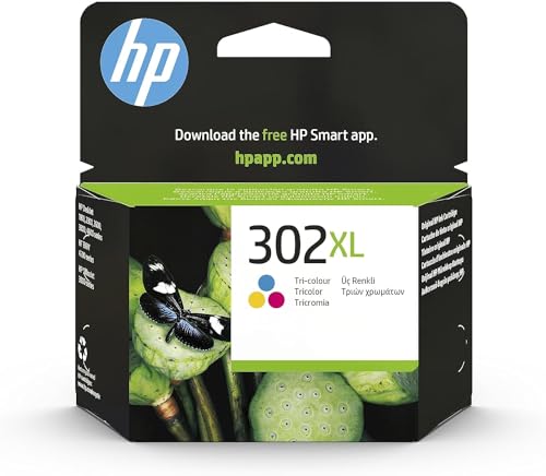 HP 302XL Tricromia, F6U67AE, Cartuccia Originale da 330 Pagine, Alta Capacità, Compatibile con Stampanti DeskJet 1110, 2130, 3630, Envy 4520, OfficeJet 3830, 4650, 5220, e 5230