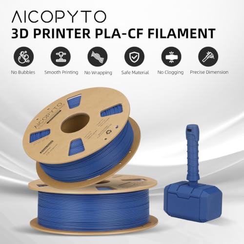 Image of PLA-CF Carbon Fiber PLA 3D Printer Filament 1.75mm 1KG Blue