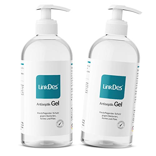 LinkDes® Antiseptik Gel, VAH gelistet, klebt nicht an den Händen, Desinfektionsgel, begrenzt viruzid EN 14476 (2er Pack) Cover