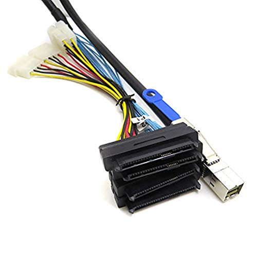 CableDeconn Internal HD Mini SAS SFF-8644 to 4 x SFF-8482 Cable with SATA Power 2M 6.6FT