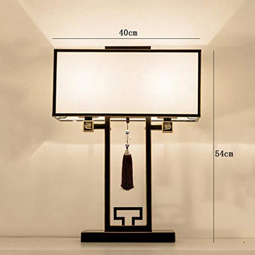 Mr.T Lampe de Chevet Moderne Minimaliste Haut de Gamme Chambre Table de Chevet Lampe Salon Bureau Bureau Chambre Style Chinois éclairage Fer décoratif Lampe de Table E27 lumières de l'hôtel