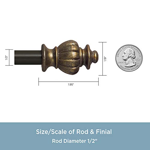 Kenney Othello Petite Café Decorative Window Curtain Rod, 48-86", Oil Rubbed Bronze #TOP2