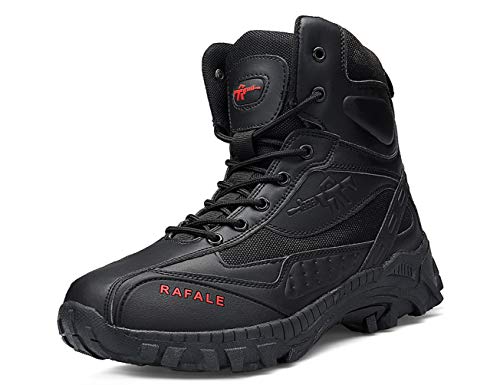 IYVW 523 Bottes de l'armée Bottes Hommes Chaussures de Randonnées Tactiques Militaire Combat Boots Exterieur antidérapantes Bottines avec Fermeture Eclair YKK noir 42 EU Cover