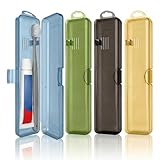 VVPENA 4 Stück Zahnbürste Reiseetui, 20cm Zahnbürsten Etui Transparenter Tragbarer Zahnbürstenetui für Reise Camping Unterwegs