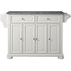 Crosley furniture alexandria granite top rolling kitchen island storage cart microwave stand spice rack white  urban country home decor