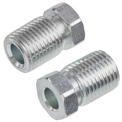 AERZETIX - C74371 - Juego de 2 Tuercas-racores macho M10x1 para manguera de freno 4.75mm - longitud 16mm - diámetro interior 5mm