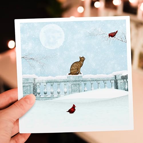 Cartes de vœux hiver et neige lot de 12 pour petits mots de fêtes - 7
