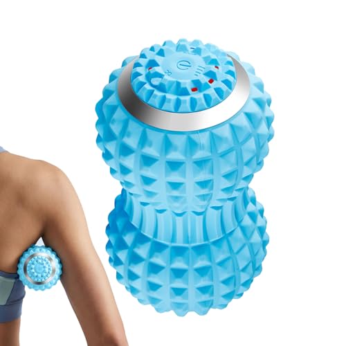 Rodillo de bola de masaje vibratorio, rodillo de bola para músculos tensos, espalda, cuello y columna vertebral con 5 intensidades de vibración, uso deportivo de yoga, fitness, recargable