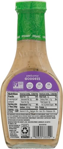 Annie's Organic Goddess Salad Dressing, Vegan, Non-GMO, 8 fl oz