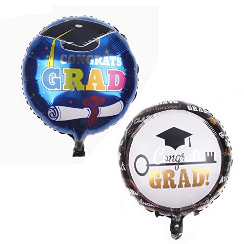 10 Pieces Graduation Foil Balloons Large Round Shaped Mylar Balloons - Class Of 2023 Congrats Grad - Colorful Aluminum Foil Balloons Jumbo Balloons For Boys Girls Graduation Party Decoration Supply #TOP5