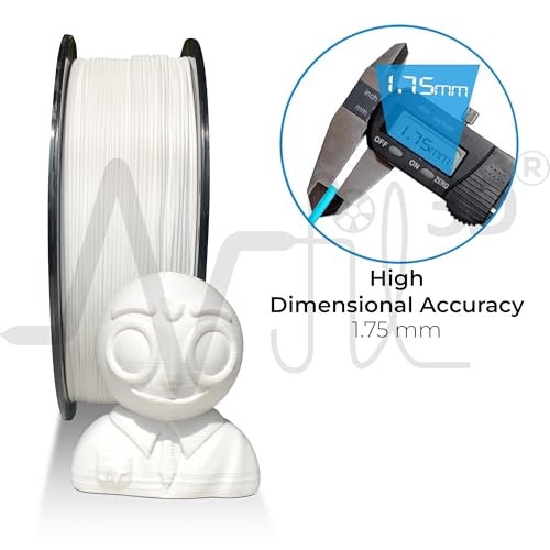 Image of NFIL3D 1KG Net Turbo Finish PLA+ Snow White 3D Printer Filament | Filaments for 3D Printer| 1.75mm| Accuracy + /- 0.015mm | 1000g 3D Filament, 250g Spool, 350g Packaging Weight (Total Weight 1.6KG)