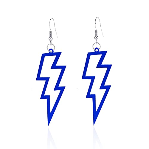 Punk 80s 90s Neon Earrings for Women Lightning Bolt Jewelry Retro Neon Earring Dangle Costume 80's Party Accessories