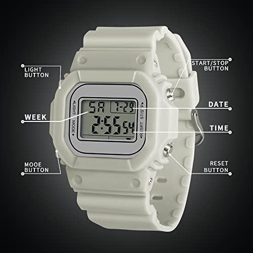Digital Watch For Men Women Waterproof Outdoor Military Sports Timer Multifunctional Wristwatch Classic Design Easy To Set And Read Alarm Stopwatch Gift For Anniversary（1803 Gy） #TOP4