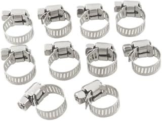 uxcell Adjustable Stainless Steel Worm Drive Hose Clamp (10 Piece), 9mm-16mm