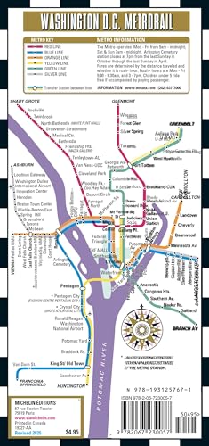 Streetwise Washington DC Metro Map - Laminated Metro Map of Washington, DC (Michelin Streetwise Maps)