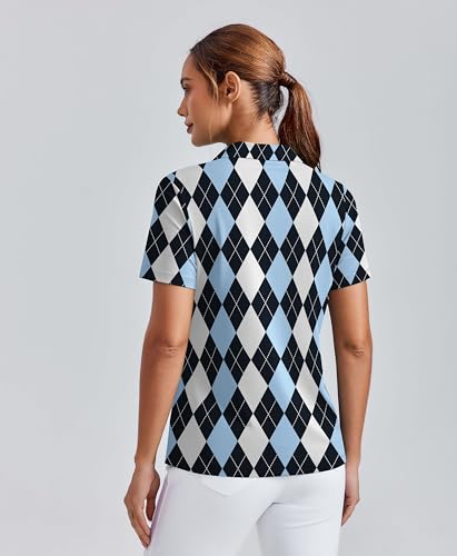 Image of PINSPARK Womens Golf Shirt Short Sleeve Polos UPF 50+ Collared Tennis Tops