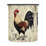Quteprint Stainless Steel Coffee Storage Containers with Airtight Lid, Rooster Vintage 17oz Food Storage Container Kitchen Canister for Tea, Coffee Beans, Ground, Sugar Storage