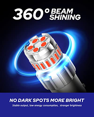 Image of AUTOONE 1156 LED Brake Light Bulbs, 700% Brighter BA15S 7506 1003 1141 P21W Brilliant Red LED Replacement Bulb for Tail Light, Pack of 2