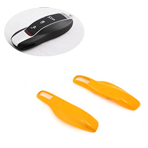 jcsportline Fob remoto clave funda ajuste de repuesto para Cayman 911 Macan amarillo amarillo