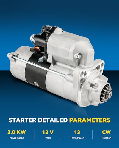 Image of PHILTOP New 19029N Starter Compatible with 2011-2019 Ram 2500 | 3KW Starter for 2011-2019 2500,2011-2018 3500,2007-2010 Ram 2500,2007-2010 Ram 3500, 2008-2010 Ram 5500, 2008-2010 Ram 4500