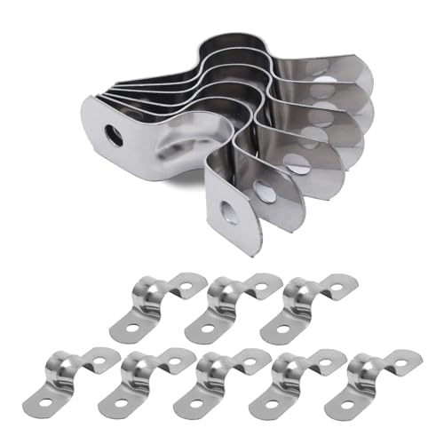 Jersvimc 50Pcs M5 Stainless Steel Conduit Clamps, 0.2 inch