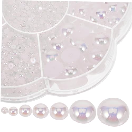 FRCOLOR DIY Nail Art Charms Pearl Nail Charms Set Half Round Pearls Decorative for Women