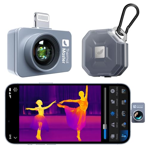 P2 Pro Cámara termográfica con lente macro, superresolución de 512 × 384, zoom de 15x, compatible con la serie iPhone (incluidas las 15 y 16), con funda protectora portátil incluida