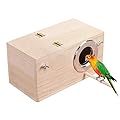 EUNEWR Bird Breeding Nest Wooden Bird Box Bird House Cages Bird Nesting Feeding Station House for Lovebirds Cockatoo Budgie Finch Canary Parrotlets Cockatiel (Large)