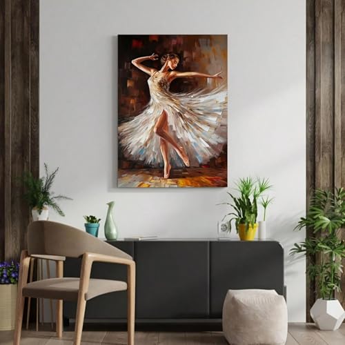 Décoration d'intérieur peinture abstraite impressionniste moderne ballerine 60x90