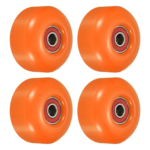 PATIKIL 52mm Skateboard Wheel with Bearings ABEC-9, 4 Pack Street Wheels for Skateboards Cruiser Wheel Replacement 95A, Orange Red