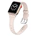 Secbolt Leather Bands Compatible Apple Watch Band 38mm 40mm Slim Replacement Wristband Sport Strap for Iwatch, Series 4 3 2 1, Edition Stainless Steel Buckle