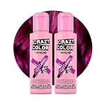Crazy Color Vibrant Cyclamen Semi-Permanent Duo Hair Dye. Highly Pigmented Cerise Conditioning & Oil Nourishing Vegan Formula | No Bleach or Ammonia | 200ml