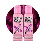 Crazy Color Vibrant Cyclamen Semi-Permanent Duo Hair Dye. Highly Pigmented Cerise Conditioning & Oil Nourishing Vegan Formula | No Bleach or Ammonia | 200ml