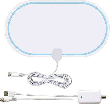 Amazon 室内アンテナ Hdtvアンテナ 100km受信範囲 信号ブースター付き Uhf Vhf対応 全種類テレビ対応 5ｍケーブル White Limittec Tvアンテナ