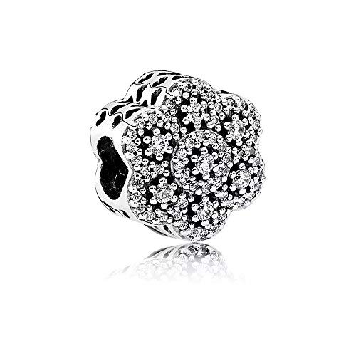 Charm de flor de hielo Stonebeads, plata de ley 925, compatible con Pandora