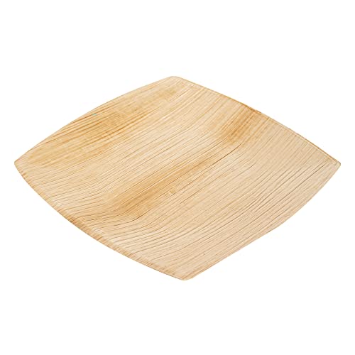 Image of Restaurantware Midori 6 x 6 Inch Medium Square Palm Plates 100 Microwavable Palm Leaf Plates - Freezable Sustainable Areca Palm Leaf Plates Oven-Ready For Hot & Cold Foods