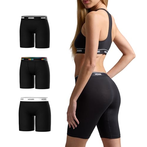 Image of Woxer Womens Boxers - Biker 9 inch Boy Shorts Underwear for Women, Modal Boxer Briefs, Chafe Free, Womens Underwear