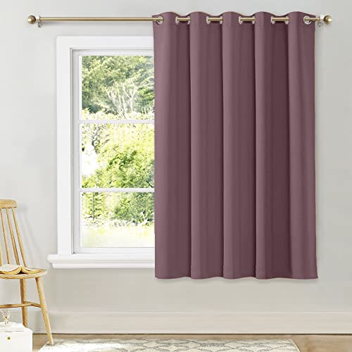 NICETOWN Blackout Curtain Blind for Bedroom, Single Panel, W34 x L63 inches, Dry Rose, Thermal Insulated Grommet Blackout Room Darkening Drape/Drapery Dry Rose 34"W x 63"L (Pack of 1)