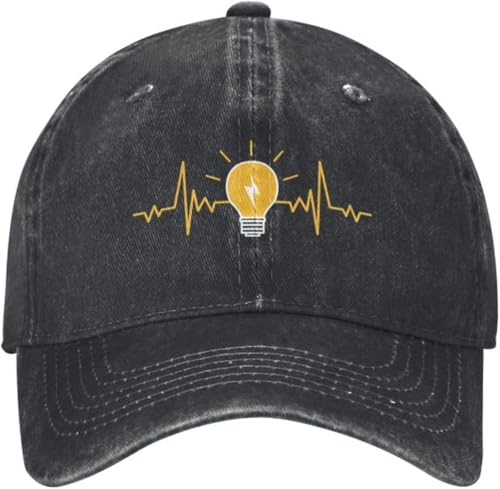 Gorra de béisbol Snapback Gorra para el Sol abrigarse Personalizada con Bombilla Latido Electricista Ajustable algodón Estilo Hip Hop papá Ingeniero eléctrico Regalo cumpleaños Hombres y Mujeres