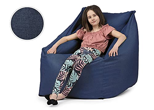 chilly pilley Sitzsack Sitzkissen Bodenkissen Sessel Gartenkissen mit Rückenlehne Sitz (Blau) – Bild 3