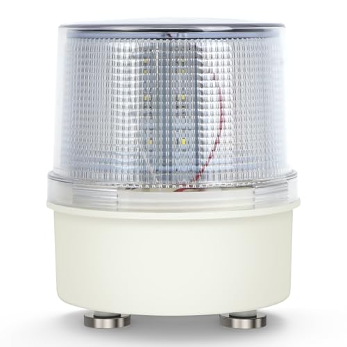 Lampe d'avertissement solaire blanche Aolyty avec base magnétique puissante étanche