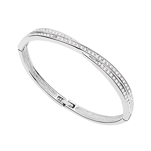 MYC-Paris - Bracelet Lady - Argenté et Cristal - Alliage de Zinc - Plaqué Rhodium - Cadeau d'anniversaire, Fête des Mères, Noël Cover