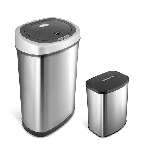 Combo de canecas de basura oval y rectangular con sensor 15.3 gal