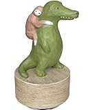 SDGINA Dinosaur Music Box for Kids, Sculpted Hand Painted Music Box Figurine for Granddaughter Grandson Daughter Girls Childrens Baby Birthday Gift