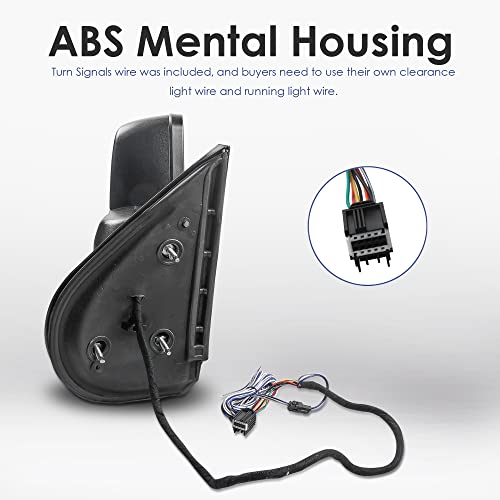 Mostplus Power Heated Towing Mirrors Compatible With 2008-2013 Chevy Silverado Suburban Tahoe Gmc Serria Yukon W/Sequential Turn Light, Clearance Lamp, White Running Light(Set Of 2)-Black #TOP5